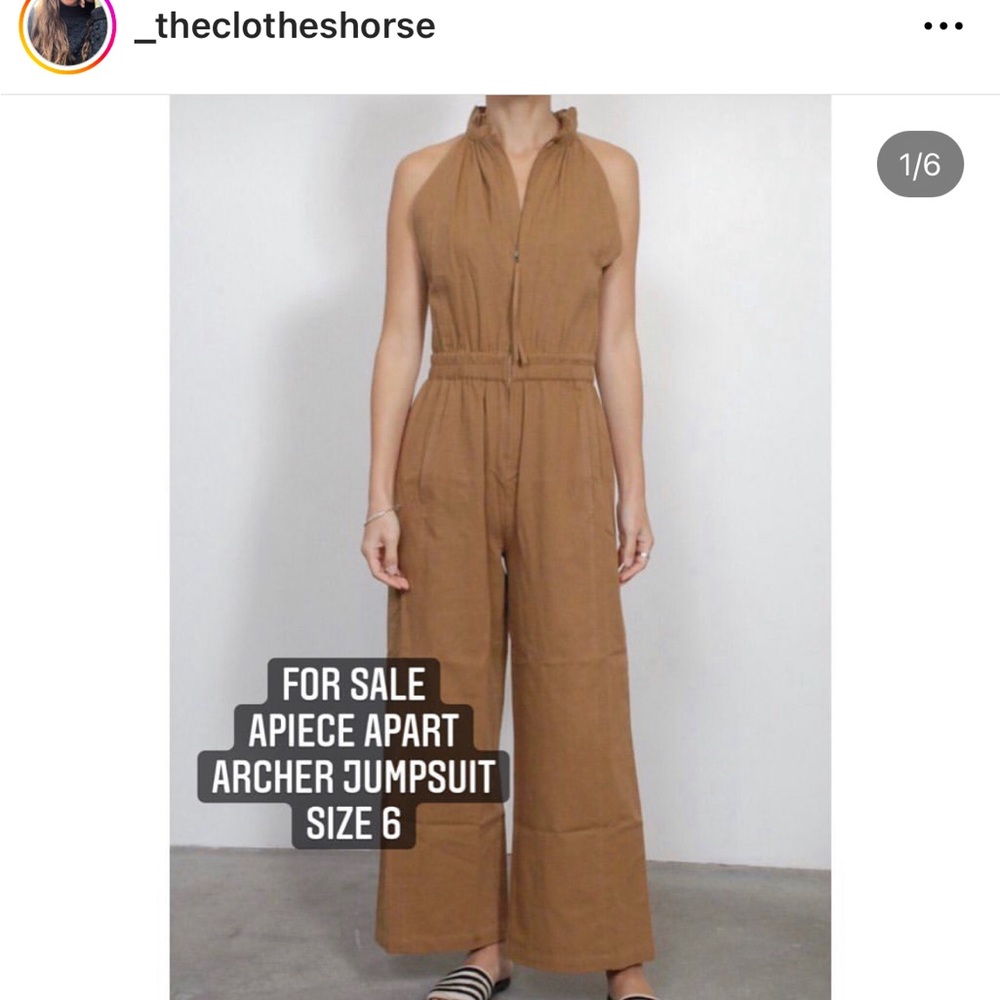 Apiece Apart archer jumpsuit size 6